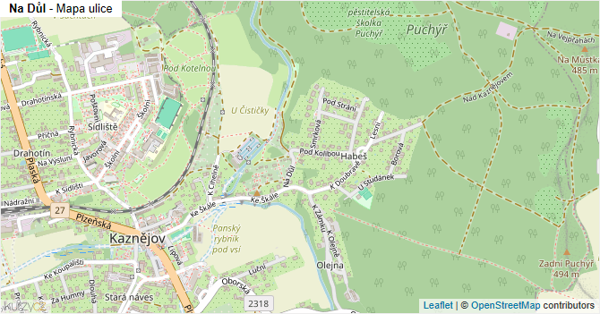 Na Důl - mapa ulice
