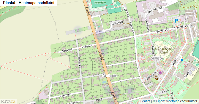 Plaská - mapa podnikání