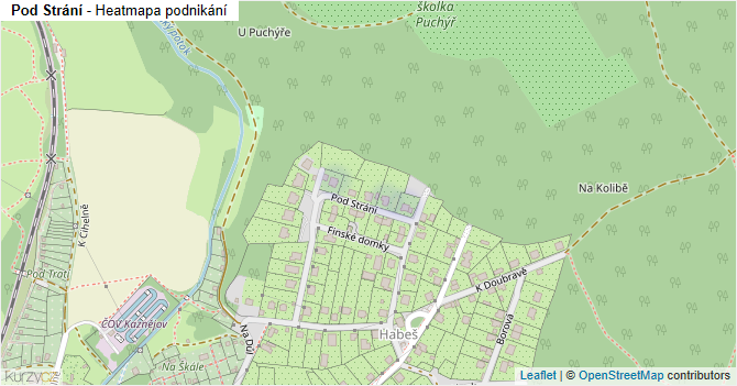 Pod Strání - mapa podnikání