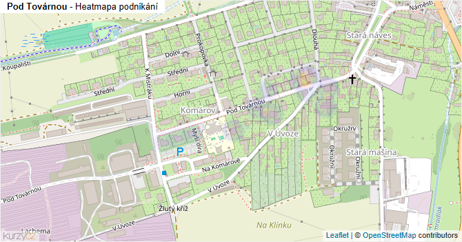 Pod Továrnou - mapa podnikání
