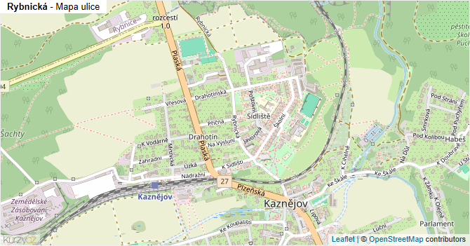 Rybnická - mapa ulice