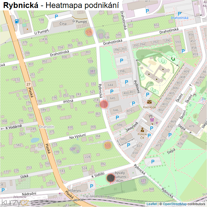 Mapa Rybnická - Firmy v ulici.