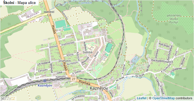 Školní - mapa ulice