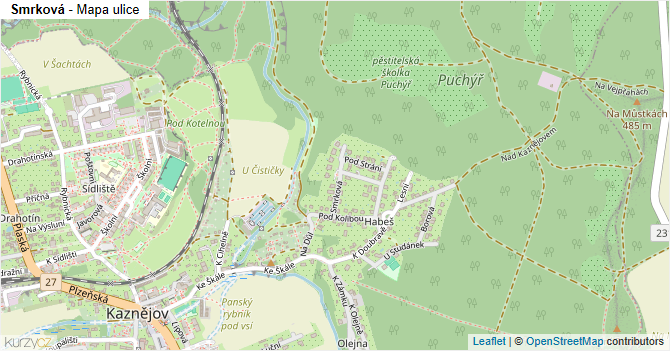 Smrková - mapa ulice