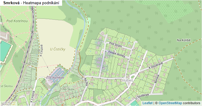 Smrková - mapa podnikání