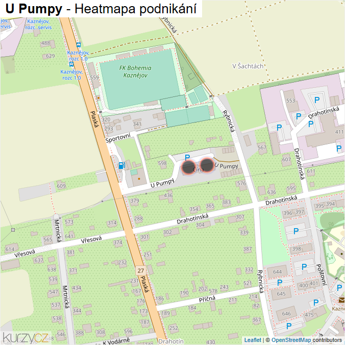 Mapa U Pumpy - Firmy v ulici.