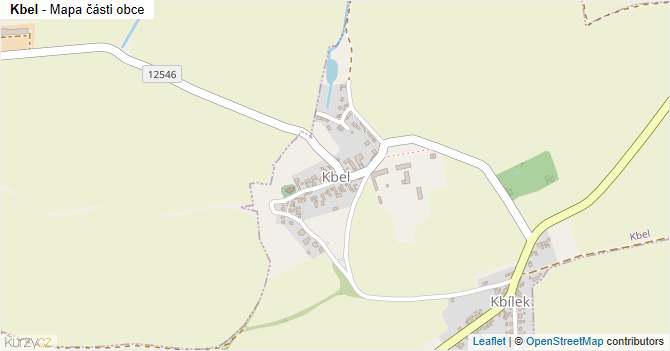 Kbel - mapa části obce