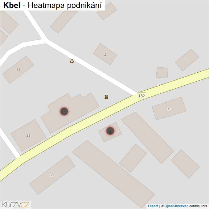 Mapa Kbel - Firmy v obci.