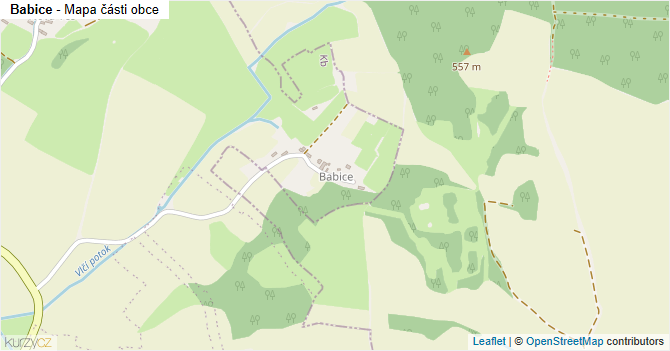 Babice - mapa části obce