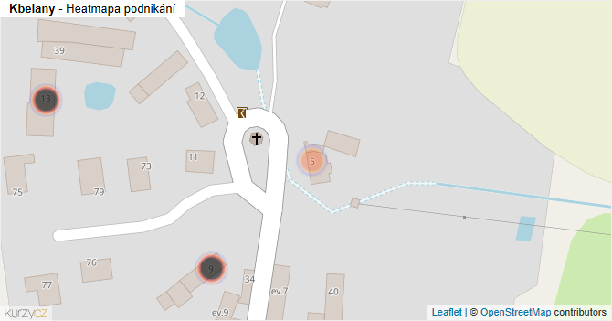 Kbelany - mapa podnikání