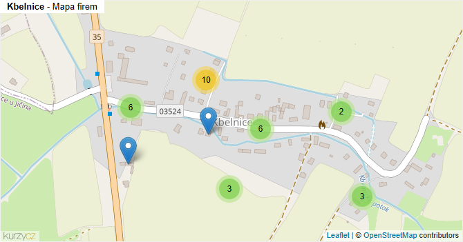 Kbelnice - mapa firem