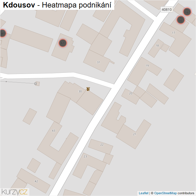 Mapa Kdousov - Firmy v obci.