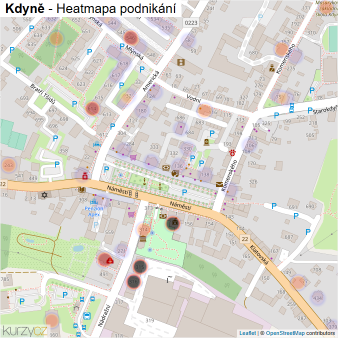 Mapa Kdyně - Firmy v obci.