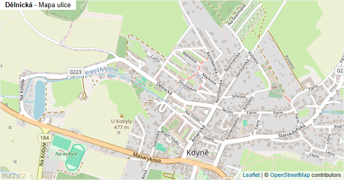 Dělnická - mapa ulice