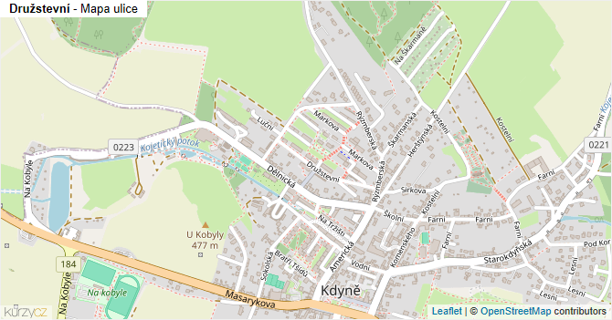 Družstevní - mapa ulice