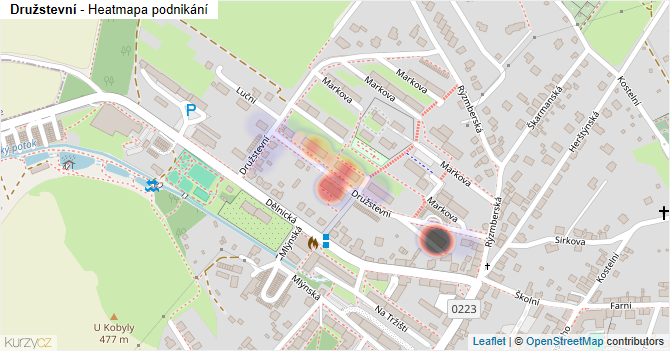 Družstevní - mapa podnikání