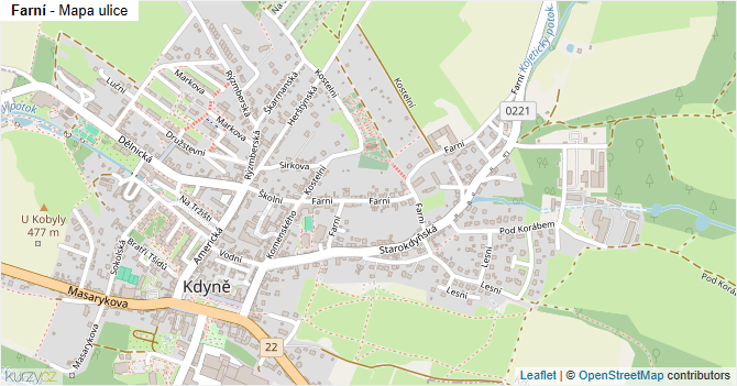 Farní - mapa ulice