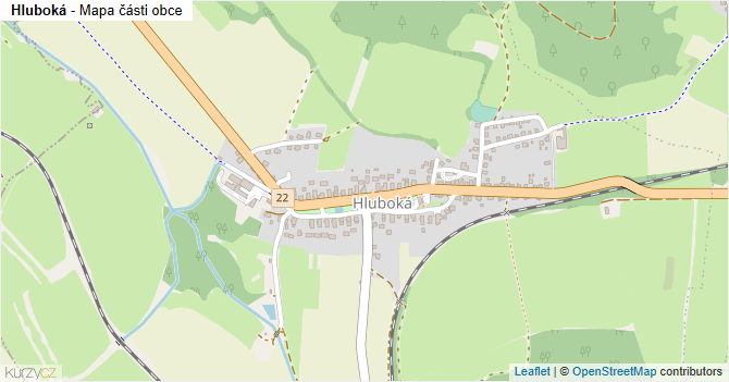 Hluboká - mapa části obce