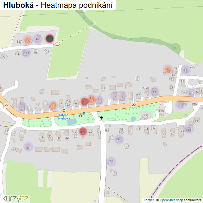 Mapa Hluboká - Firmy v části obce.