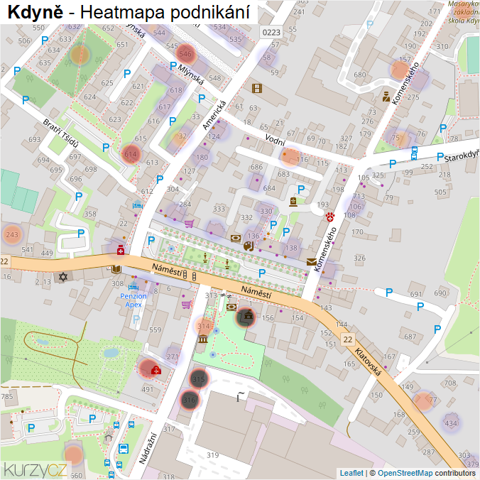 Mapa Kdyně - Firmy v části obce.
