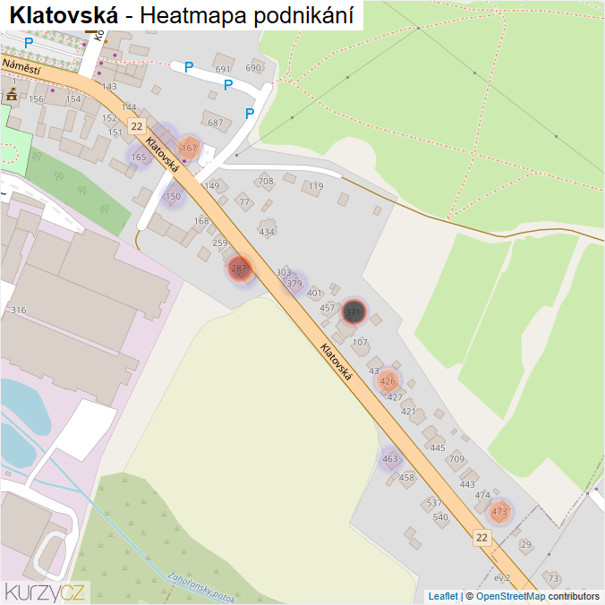 Mapa Klatovská - Firmy v ulici.