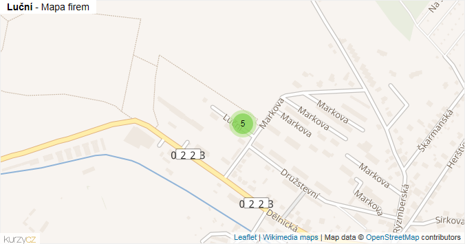 Luční v obci Kdyně - mapa ulice