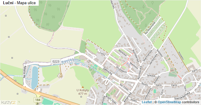 Luční - mapa ulice