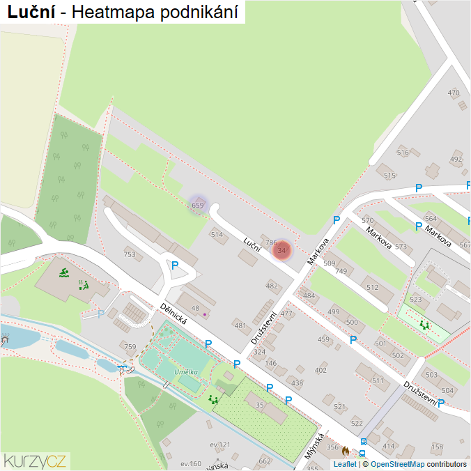 Mapa Luční - Firmy v ulici.