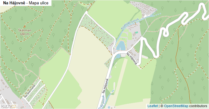 Na Hájovně - mapa ulice
