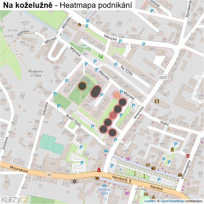 Mapa Na koželužně - Firmy v ulici.
