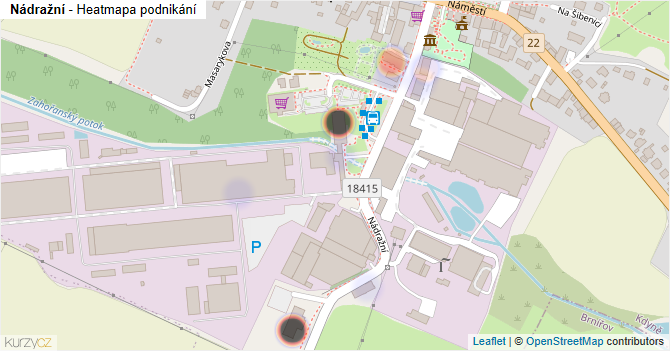 Nádražní - mapa podnikání