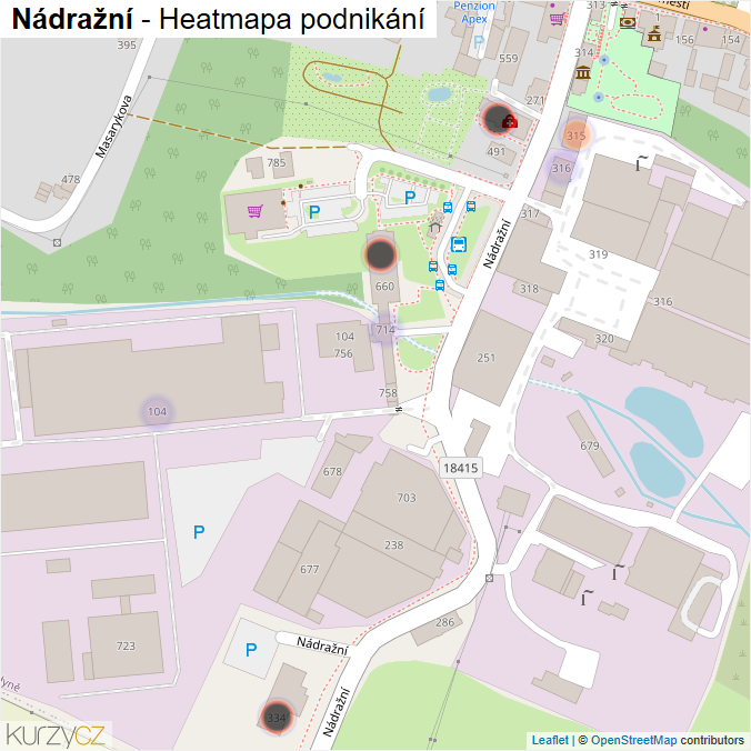 Mapa Nádražní - Firmy v ulici.