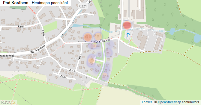 Pod Korábem - mapa podnikání