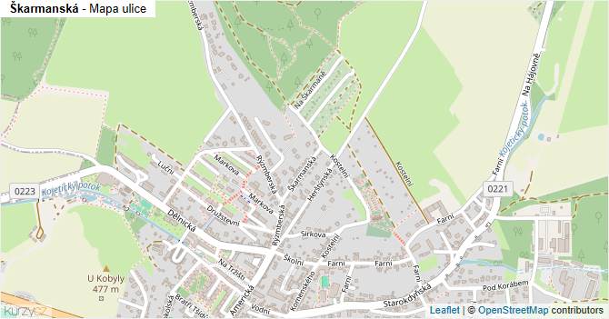 Škarmanská - mapa ulice