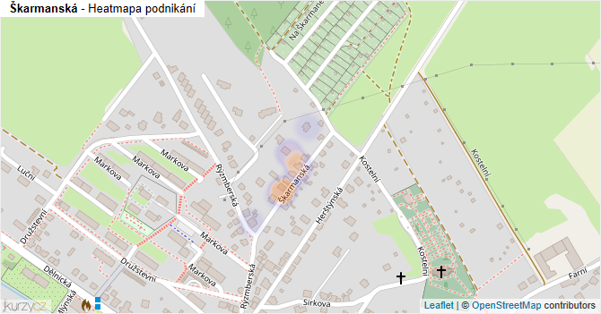 Škarmanská - mapa podnikání