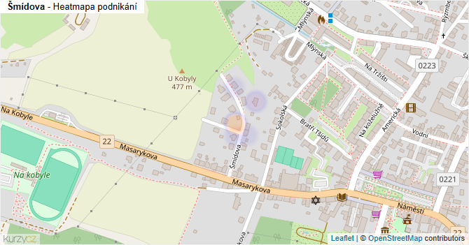 Šmídova - mapa podnikání