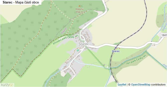 Starec - mapa části obce