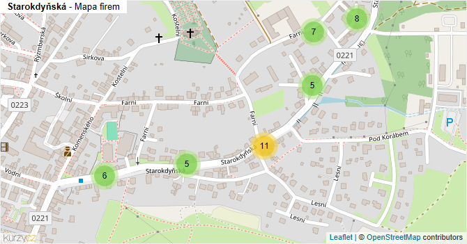 Starokdyňská - mapa firem