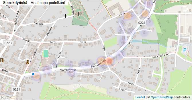 Starokdyňská - mapa podnikání