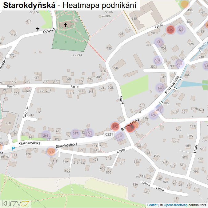 Mapa Starokdyňská - Firmy v ulici.