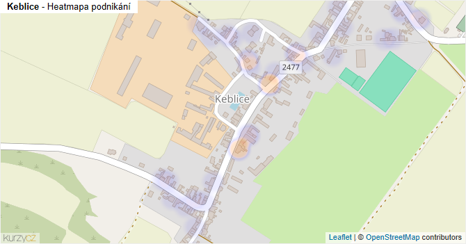 Keblice - mapa podnikání