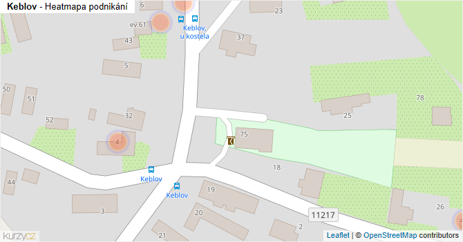 Keblov - mapa podnikání