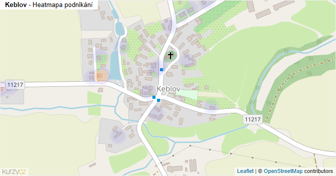 Keblov - mapa podnikání