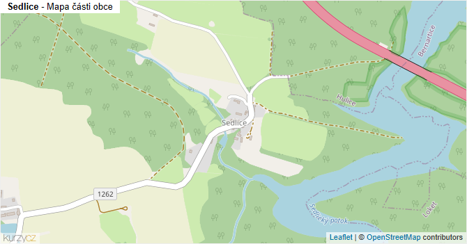 Sedlice - mapa části obce