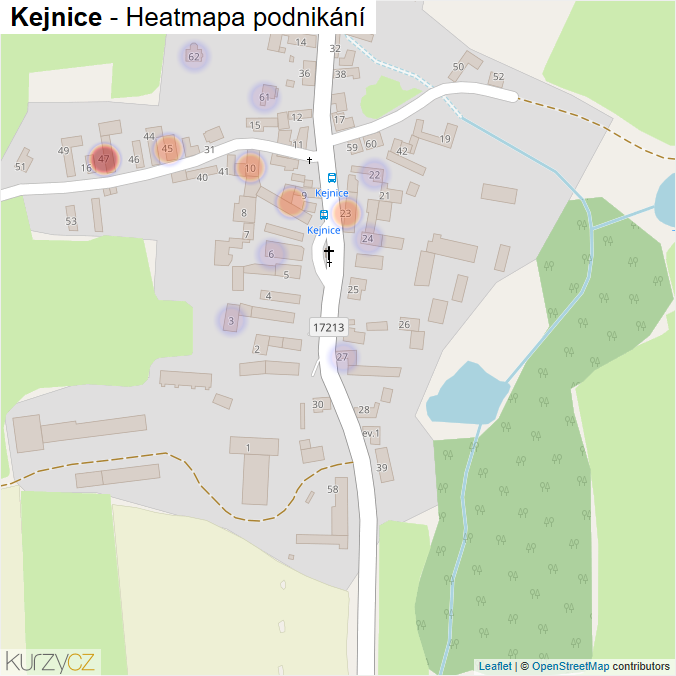 Mapa Kejnice - Firmy v části obce.