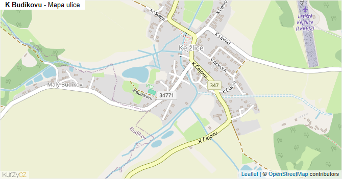 K Budíkovu - mapa ulice