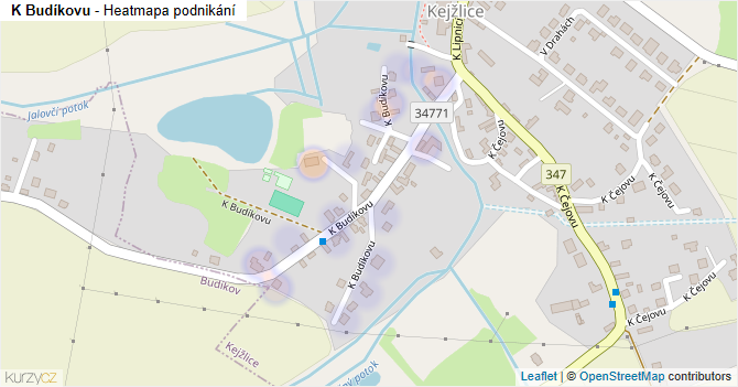 K Budíkovu - mapa podnikání