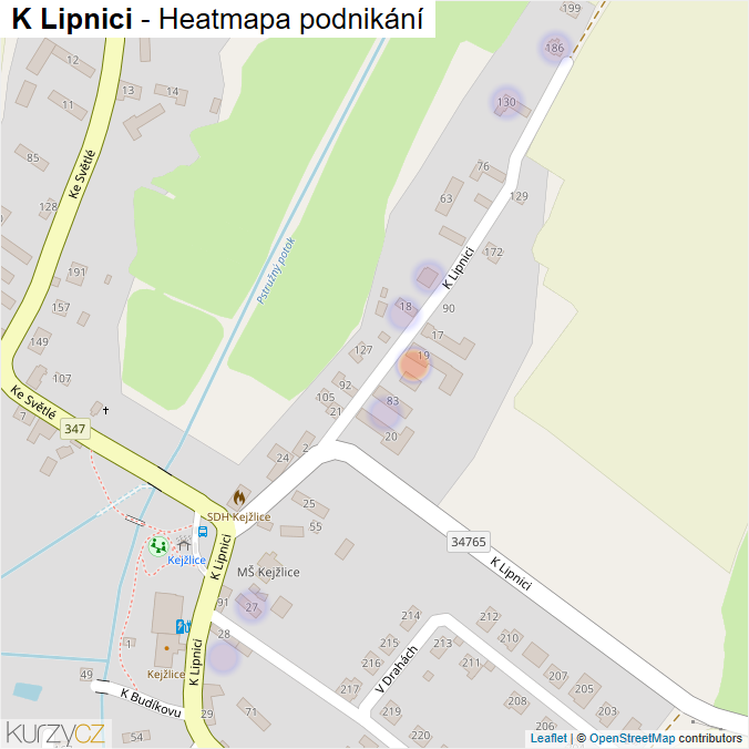 Mapa K Lipnici - Firmy v ulici.
