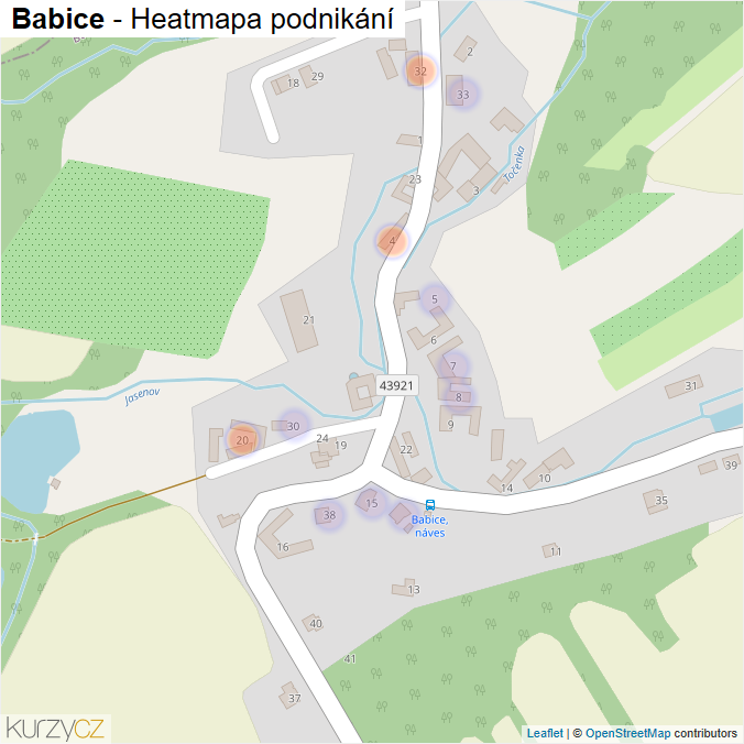 Mapa Babice - Firmy v části obce.
