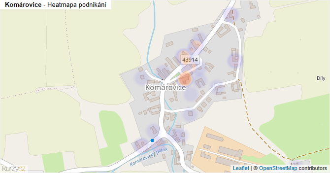 Komárovice - mapa podnikání